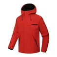 thumbnail image 5 of Fiaer,Womens Oversized Softshell Jackets with Pockets,Ladies Full Zip Waterproof Windbreaker Hooded Tops for Outdoor Activity Hiking Travel Red M, 5 of 6