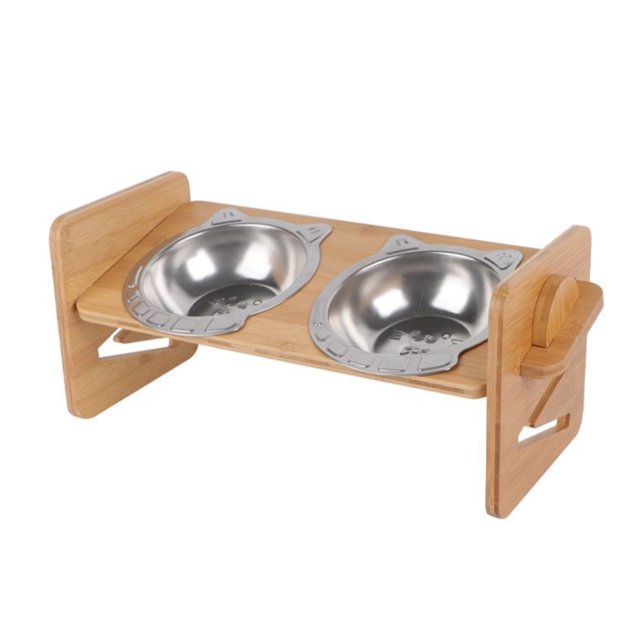Pet Bowls Stainless Steel Basin Elevated Dog Feeding Rack,360ML