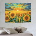 thumbnail image 4 of ONETECH  Sunflower Field Tapestries Sunset Golden Yellow Flowers Floral Wall Hanging Backdrop for Living Dining Room College Dorm, 4 of 7