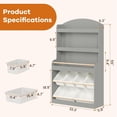 thumbnail image 2 of ICEELF 51" H 3-in-1 Kids Toy Storage Organizer with Bookshelf, 6 Removable Toy Bins & Stuffed Animal Storage, 5-Tier, Gray, 2 of 8