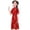 Red, variant on Toddler Dress Exquisite Pattern Stand Collar Vivid Color Retro Style Super Soft Decorative Polyester Baby Girl Phoenix Print Cheongsams Dress for Club