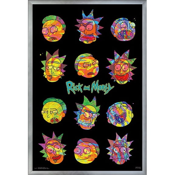 Rick And Morty - Vaporwave Wall Poster, 22.375" x 34", Framed