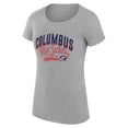 thumbnail image 2 of Women's G-III 4Her by Carl Banks Gray Columbus Blue Jackets Super-Slim Fit Lightweight Filigree Logo T-Shirt, 2 of 3