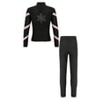 thumbnail image 2 of YiZYiF Kids Girls Sports Suit Long Sleeve Zipper Tops with Sparkly Rhinestones Leggings Gym Suit Skating Costume Pink 10, 2 of 6