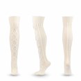 thumbnail image 2 of Diufon Women's Cable Knit Thigh High Boot Socks Fall Winter Over the Knee Long Stockings Solid Color Leg Stockings, 2 of 4