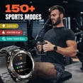 thumbnail image 3 of Montre Intelligente Appel Bluetooth (Répondre Passer des Appels) 150+ Modes Sportifs 600 mAh Rappel de Messages Multimédias Montre de Mise en Forme pour Android Ios Femmes Hommes, 3 of 9