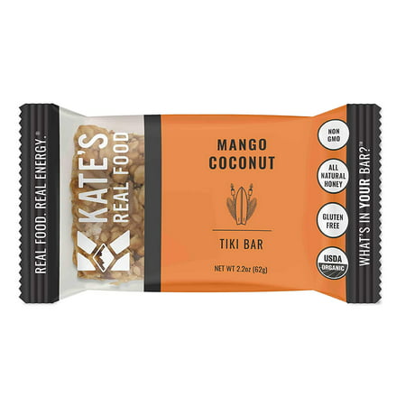 Kate’s Real Food Organic Energy Bars Non-GMO All-Natural Ingredients Gluten-Free and Soy-Free Healthy Snack with Natural Flavors Mango Coconut (Pack of 6)