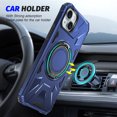 thumbnail image 3 of Armor Stand Case for iPhone 13,[Compatible with MagSafe] Military Shockproof Rugged Phone Case,Magnetic with Car Mount,Built in 360° Rotatable Ring Kickstand For iPhone 13,Blue, 3 of 8
