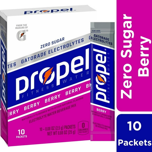 Propel Zero Sugar Berry Drink Mix Packets, 10 Packets (packaging may vary)