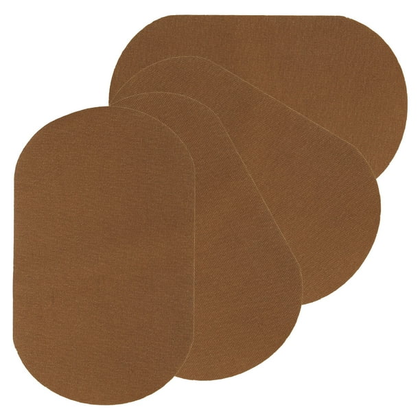 Uxcell Parche de planchar 4 piezas 7 x 4 pulgadas Kit de parches de terciopelo para codos, rodillas, pantalones, camisas, chaquetas color beige