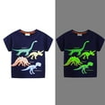 thumbnail image 5 of shoper Glow In The Night Shirt for Boys Dinosaur Tees Short Sleeve Comfy Vacation Tops T-Shirts Toddler To Big Kid Summer Wear Blue 6T, 5 of 6