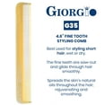 thumbnail image 6 of Giorgio G23 Handmade All Fine Tooth Pocket Comb for Men, Hair Comb Straightener for Everyday Grooming Styling Hair, Mustache and Beard for Men Women and Kids, Saw Cut and Hand Polished, 6 of 10