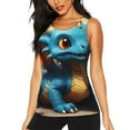 thumbnail image 1 of Balery Adorable Blue Baby Dragon Camiseta sin mangas estampada ligera para mujer, tops de entrenamiento sin mangas, camisetas de yoga transpirables de secado rápido.-Medium, 1 of 7