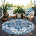 thumbnail image 6 of Addison Rugs Chantille Indoor/Outdoor Traditional Vintage Blue Washable Round Rug, 8' x 8', 6 of 6
