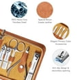 thumbnail image 3 of Manicure Set, Nail Professional Kit Manicure Kits Nail Clipper Sets, 13PCS Stainless Steel Pedicure Sets Mens Grooming Tool, with Brown Leather Travel Case for Men, 3 of 4