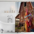 thumbnail image 4 of Chicken Butterfly Bathroom Shower Curtains with Hooks, Funny Farm Sunglasses Chicken Butterfly Waterproof Fabric Washable Shower Curtain for Home Hotel Bathtub Decor 72x72 Inch, 4 of 9