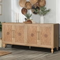 thumbnail image 1 of Grande Armoire de Rangement avec Poignée en Métal Adaptée pour Salon, Cuisine, Entrée (Bois Naturel), Armoires, 1 of 8
