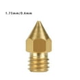 thumbnail image 1 of serony 3D Printer Nozzle Brass Extrude Head Mini Portable Brass Nozzle Firm Printer Thread, 0.6mm/1.75mm, 1 of 9