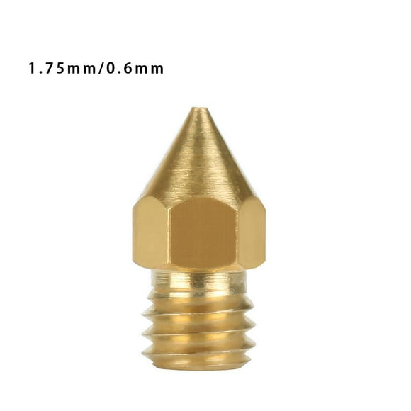 Methold Boquilla para impresora 3D, cabezal extrusor de latón, boquilla de latón portátil, hilo de impresora firme Impresoras 3D 1.75 mm 0.6 mm