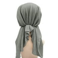 thumbnail image 4 of Prolriy Hijab Undercap Head Hat Cap Ethnic Pre Tied Braid Hair Cover Wrap Turban Headwear Hat Baseball Cap Hats for Women Grey One Size, 4 of 6
