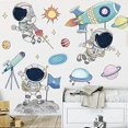 thumbnail image 4 of Calcomanías de pared de astronautas, pegatinas extraíbles de PVC del universo espacial para dormitorio, sala de estar, habitación infantil, guardería, ventana, puerta, armario, pasillo, etc., 4 of 5