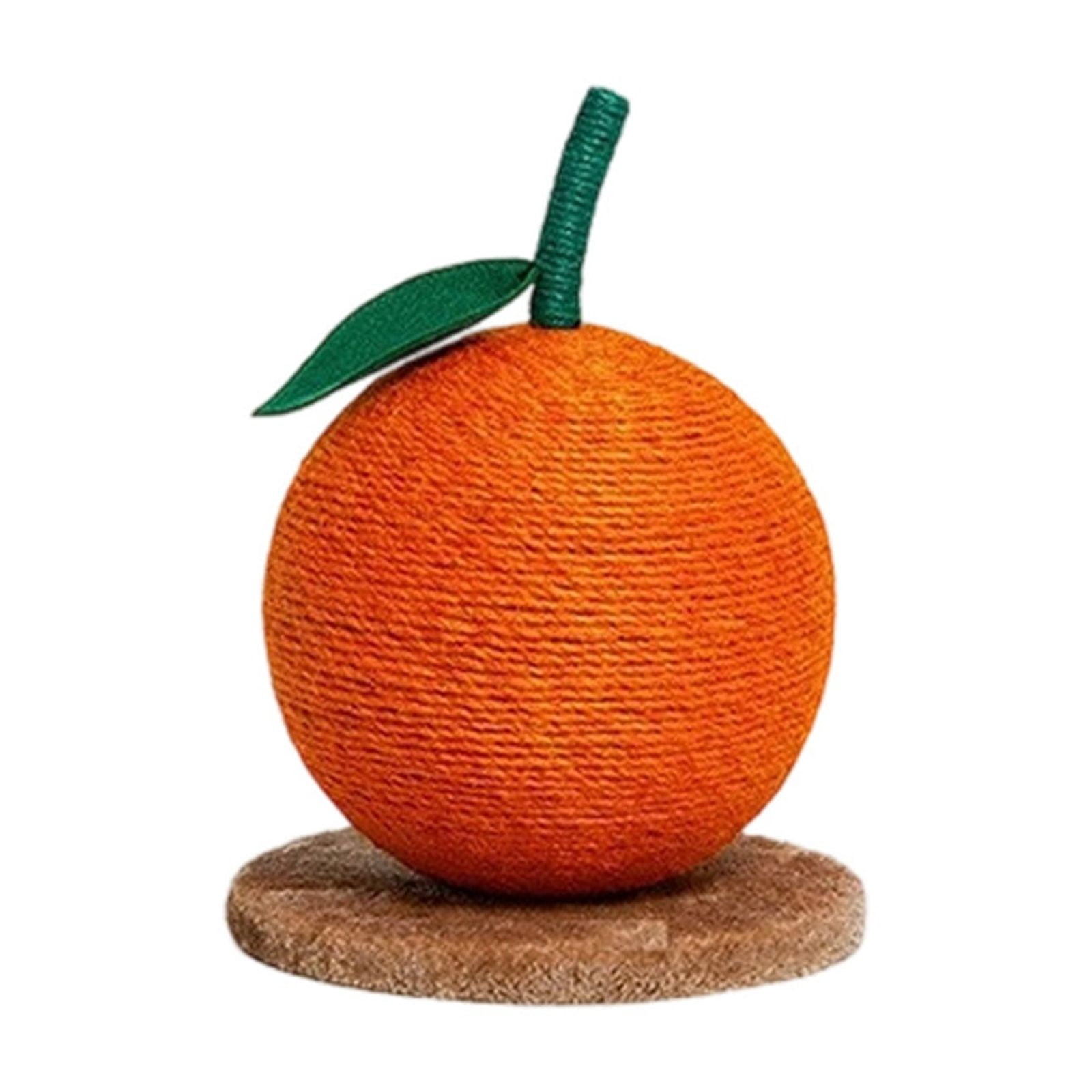 Cat Scratching Post Interactive Scratcher with Sisal Balls Cute Orange Vertical Scratcher for Indoor Cats Kittens Claw Sharpening Exercise Stress Relief Pet Toys