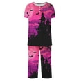 thumbnail image 5 of Tnhcen 2-Piece Women's Pajamas Halloween Print Short Sleeve Capri Pants Pjs with Pockets Comfy Home Clothes​ S-3XL, 5 of 5