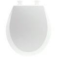 Mayfair Lift off Round Enameled Wood Open Front Toilet Seat in White