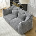thumbnail image 5 of Oversized Bean Bag Chairs for Adults, 73" Fluffy Loveseat Bean Bag Sofa with Armrest and High-Density Foam Filled, Plush Comfy Lazy Sofa for Living Room, Bedroom, Apartment, Grey, 5 of 7