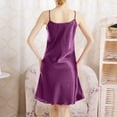thumbnail image 5 of Plus Size Women's Nightgowns & Sleepshirts Sexy V Neck Breathable With Satin Spaghetti Strap Chemise Night Shirts Sleepwear Soft Comfy Dark Purple 3XL, 5 of 7