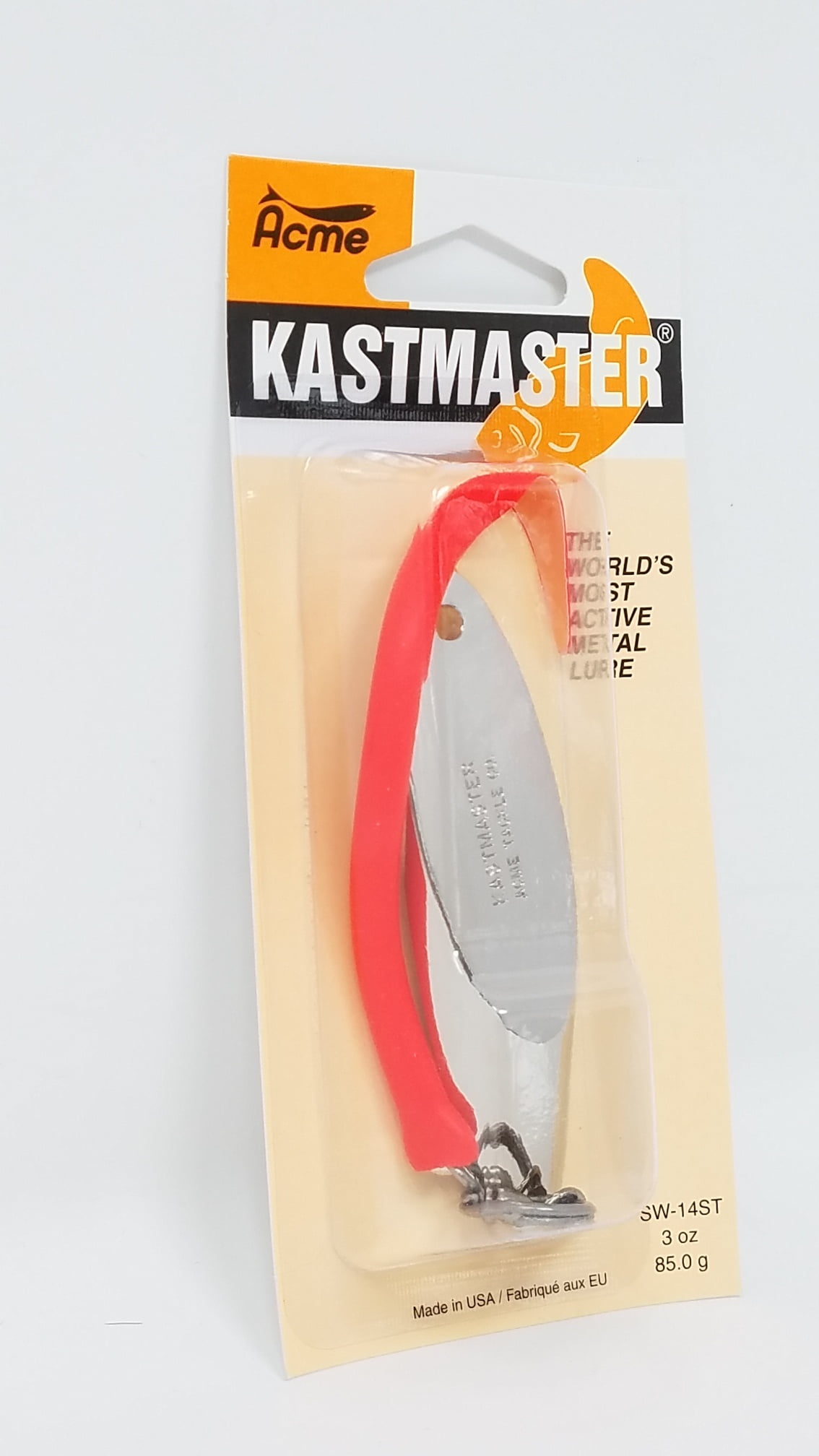 Acme Tackle Kastmaster Fishing Lure Spoon with Tube 3 oz. Chrome Red