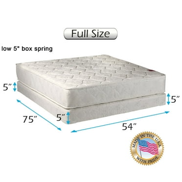 Dream Solutions Legacy 8 Inch Full Mattress and Low Profile Box Spring Set