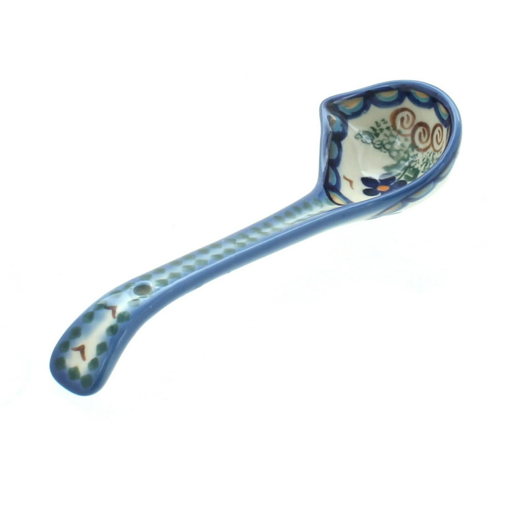 Polish Pottery Aztec Flower Gravy Ladle