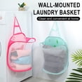 thumbnail image 5 of AZXY Hanging Laundry Hamper,Laundry Basket Collapsible,Mesh Dirty Clothes Storage Basket Tall Large,Foldable Dirty Clothes Hamper Pink, 5 of 9