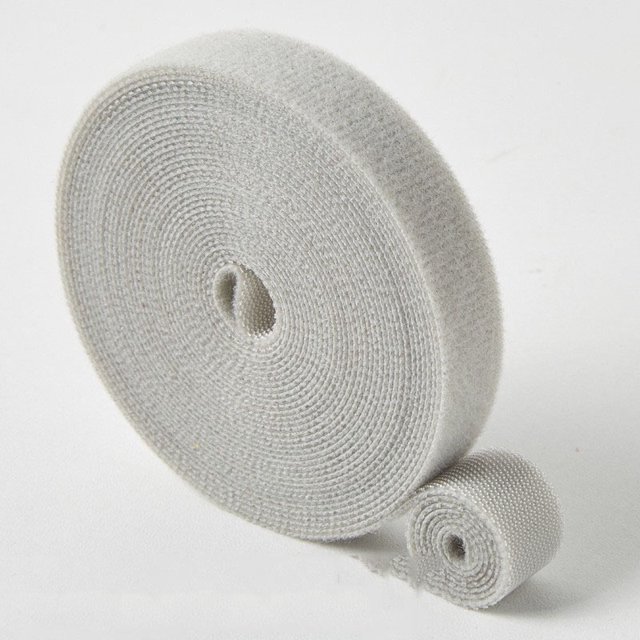 5Meter/Roll Cable Ties Reusable Loop Bundle Self Adhesive Fastener DIY Accessories Double-sided Velcro Straps Wire Management Grey 14.5mm 5Meter