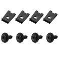 thumbnail image 1 of Unique Bargains 4pcs Black Spring Metal U-type Clips with Screws Car Fender Trim Panel Fasteners, 1 of 3