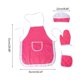 thumbnail image 3 of Girls Chef Role for Play Costume Set Apron Chef Hat Baking Gloves Kids Cooking Dresses Pink Plaid Kitchen for Play Costu, 3 of 4