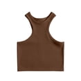 thumbnail image 1 of Timegard Womens Crop Tank Tops Crew Neck Ribbed Sleeveless Rackback Stretch Workout Running Yoga Tops, 1 of 3