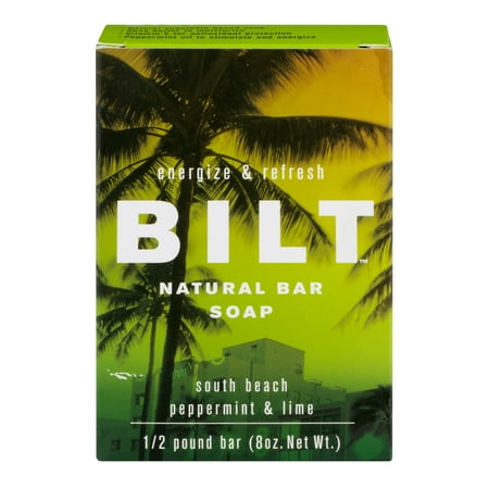 Peppermint Glycerine Soap - Bilt Natural Bar Soap South Beach / Peppermint & Lime, 8.0 OZ