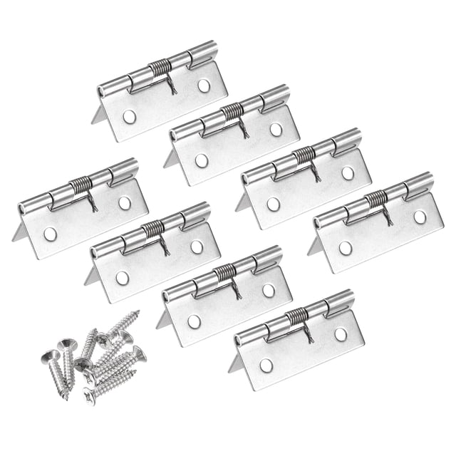 Unique Bargains Spring Loaded Hinges, 2' 304 Stainless Steel Self Closing Hinge for Cabinet 8 Pack