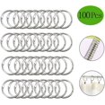 thumbnail image 2 of Book Rings, Binder Rings, 100 Pcs Metallic Rings Notepad Key Rings Hinged Rings For Albums Scrapbooks Metal Shower(25mm), 2 of 5