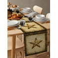thumbnail image 6 of Texas Star Country Table Runner Cotton Linen 120 Inch Holiday Dresser Scarves, Western Stars Retro Tablerunner for Kitchen Coffee Dining Bedroom Home Living Room Dinner Scarf Décor 13''x120'', 6 of 9