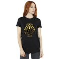 thumbnail image 2 of DC Comics T-Shirt Boyfriend en Coton Noir Adam Rising Symboles Dorés pour Femmes, 2 of 4