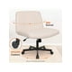 thumbnail image 3 of Silla de Oficina Ergonómica sin Brazos con Respaldo Medio, Tiene Ruedas, Asiento Ancho con Patas Cruzadas, Tocador Giratorio Ajustable de 360°, Acolchado de Tela (Blanco) (Blanco), 3 of 4