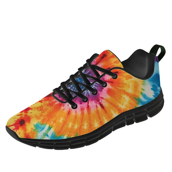 Customuart Tie Dye Shoes for Women Running Shoes Casual Sneakers Orange Size 5.5