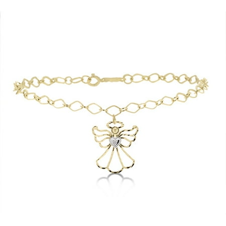 10kt Yellow Gold Angel Bracelet with Diamond Detail
