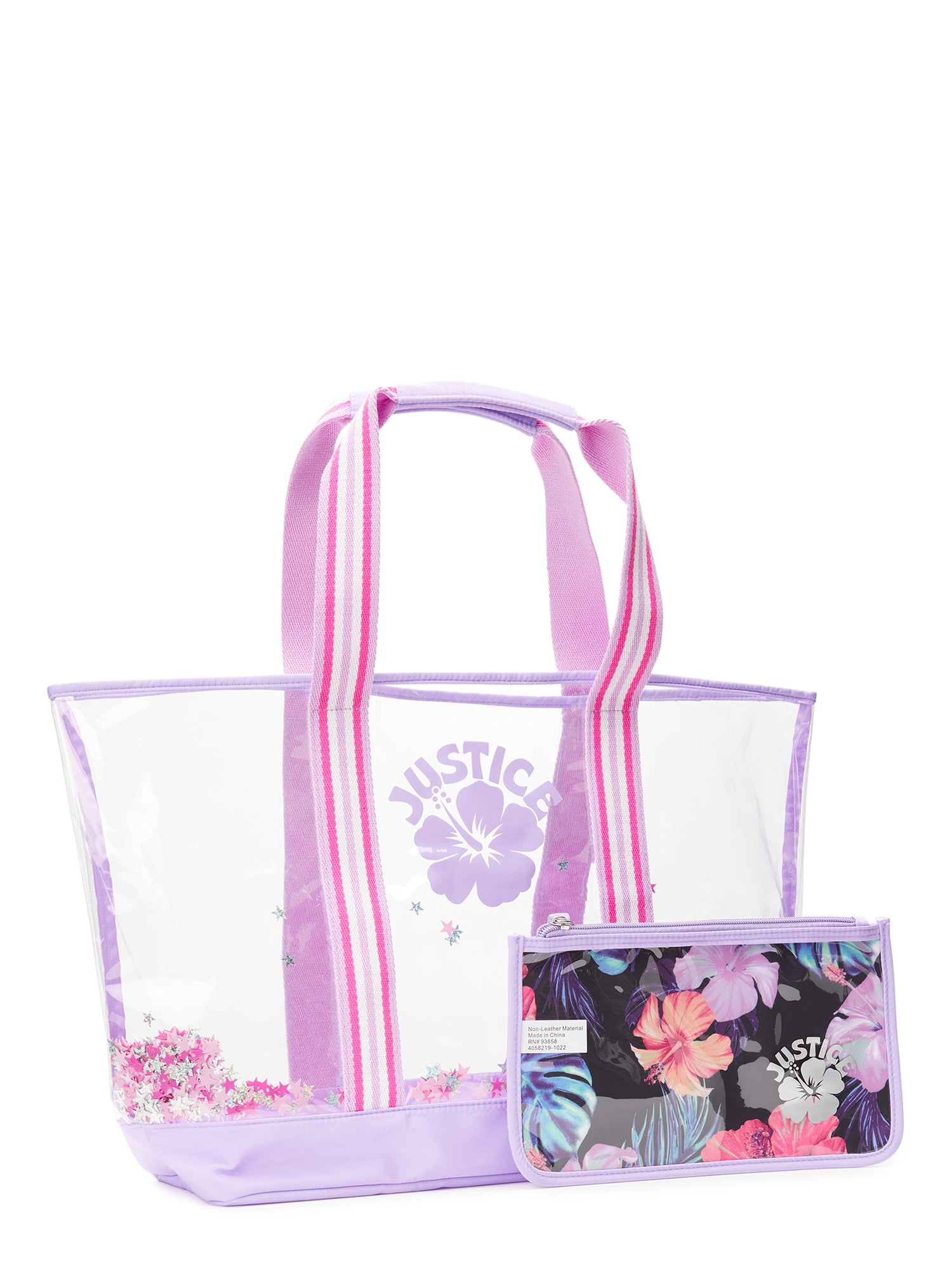 Justice Girls Jelly Tote with Removable Pouch