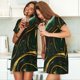 thumbnail image 4 of Fotbe Green Marble Bata de Dormir para Mujer con Estampado, Camisón de Algodón de Manga Corta, Ropa de Dormir Casual, 4 of 6