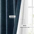 thumbnail image 4 of Half Price Drapes Sergeant Blue Faux Linen Room Darkening Curtains for Bedroom (1 Panel), 50W X 108L, 4 of 10