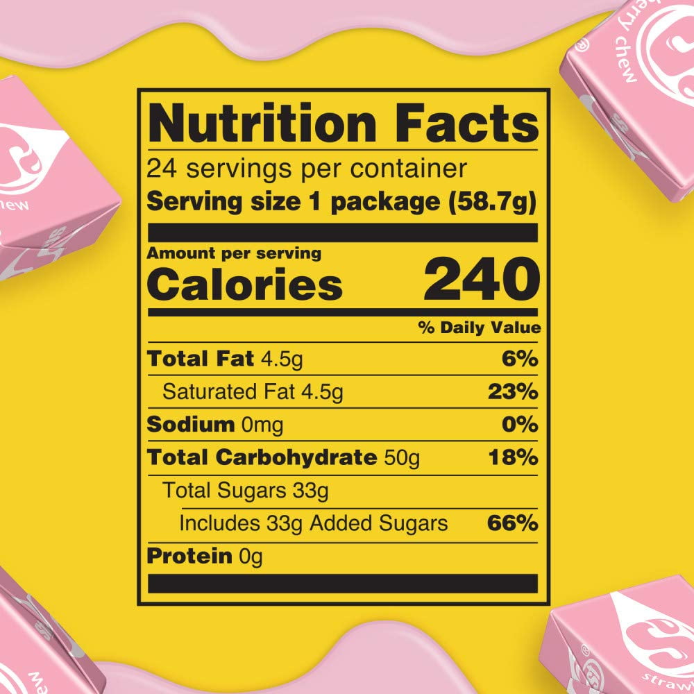 STARBURST All Pink Fruit Chews Candy Bulk Pack, 2.07 oz (Pack of 24)
